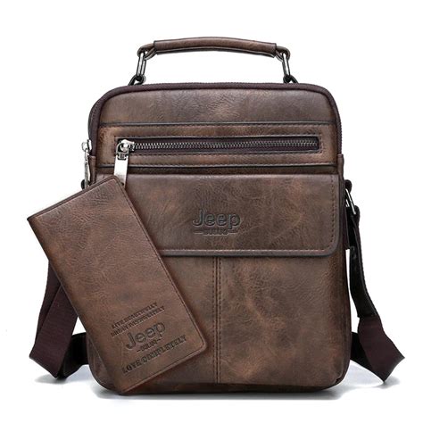 Bolsa masculina jeep de couro legítimo transversal.